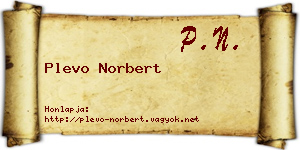 Plevo Norbert névjegykártya