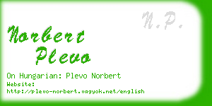 norbert plevo business card